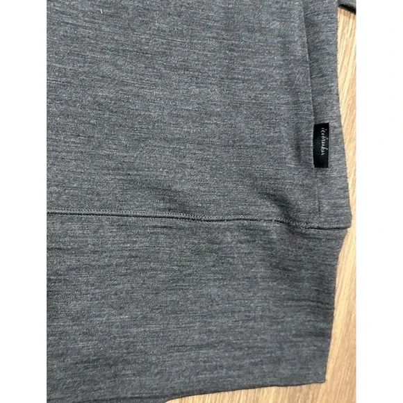 Icebreaker Women Lrg Long Button Up Cardigan Dark Gray Merino Wool Pockets EUC - Picture 12 of 13